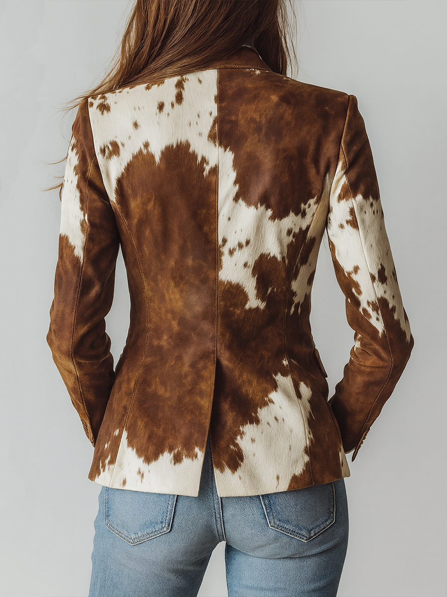 Raquel | Blazer Vintage Estampado Vaca