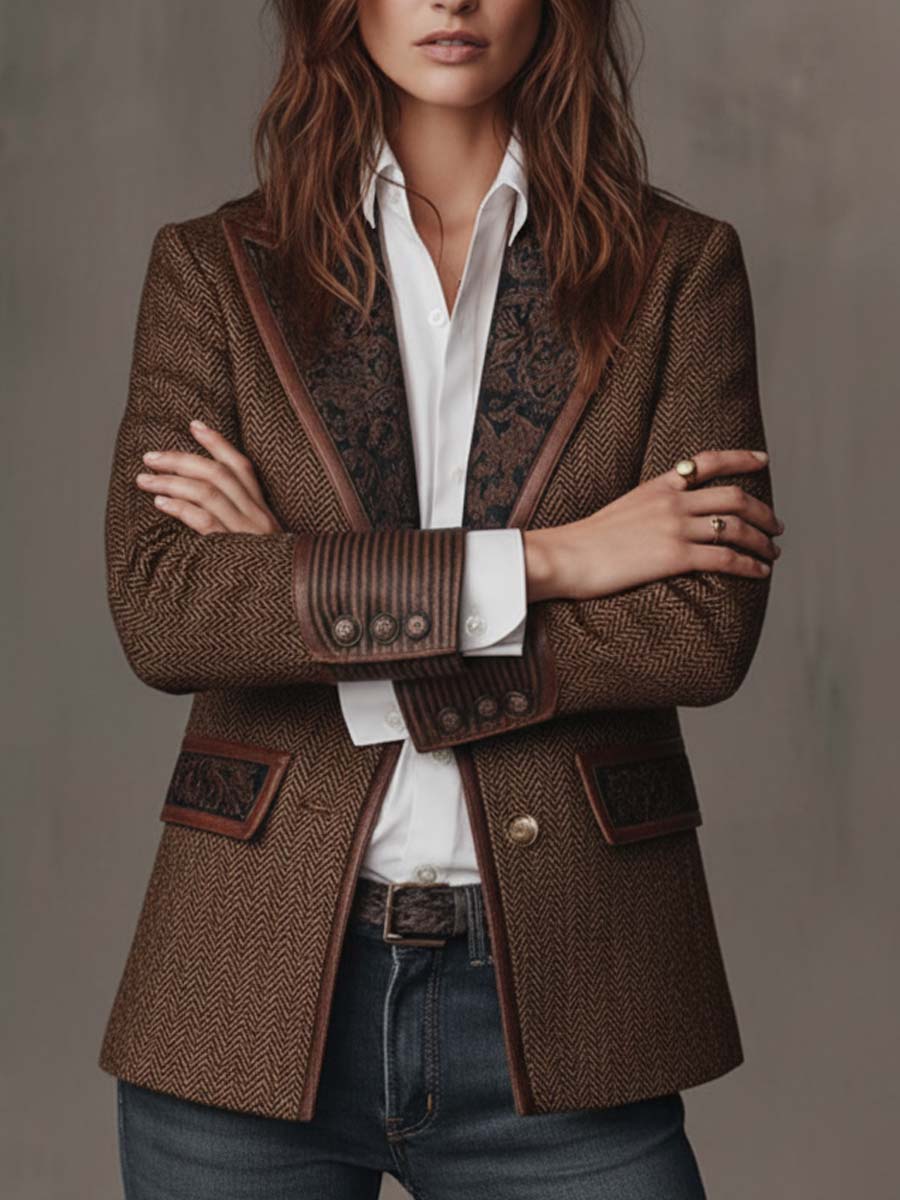 Isabel | Blazer Espiga con Paneles