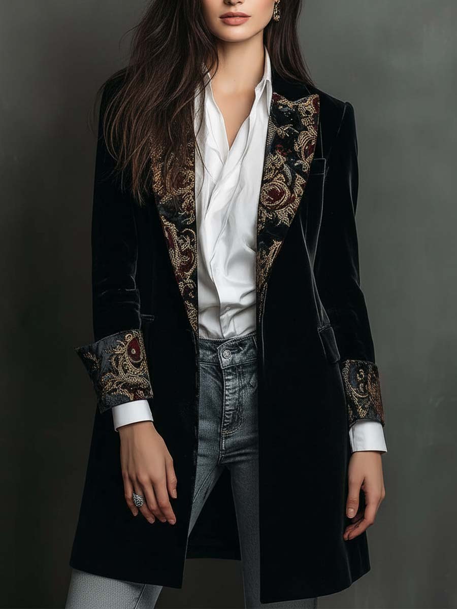 Lucía | Blazer Entallado Barroco Negro