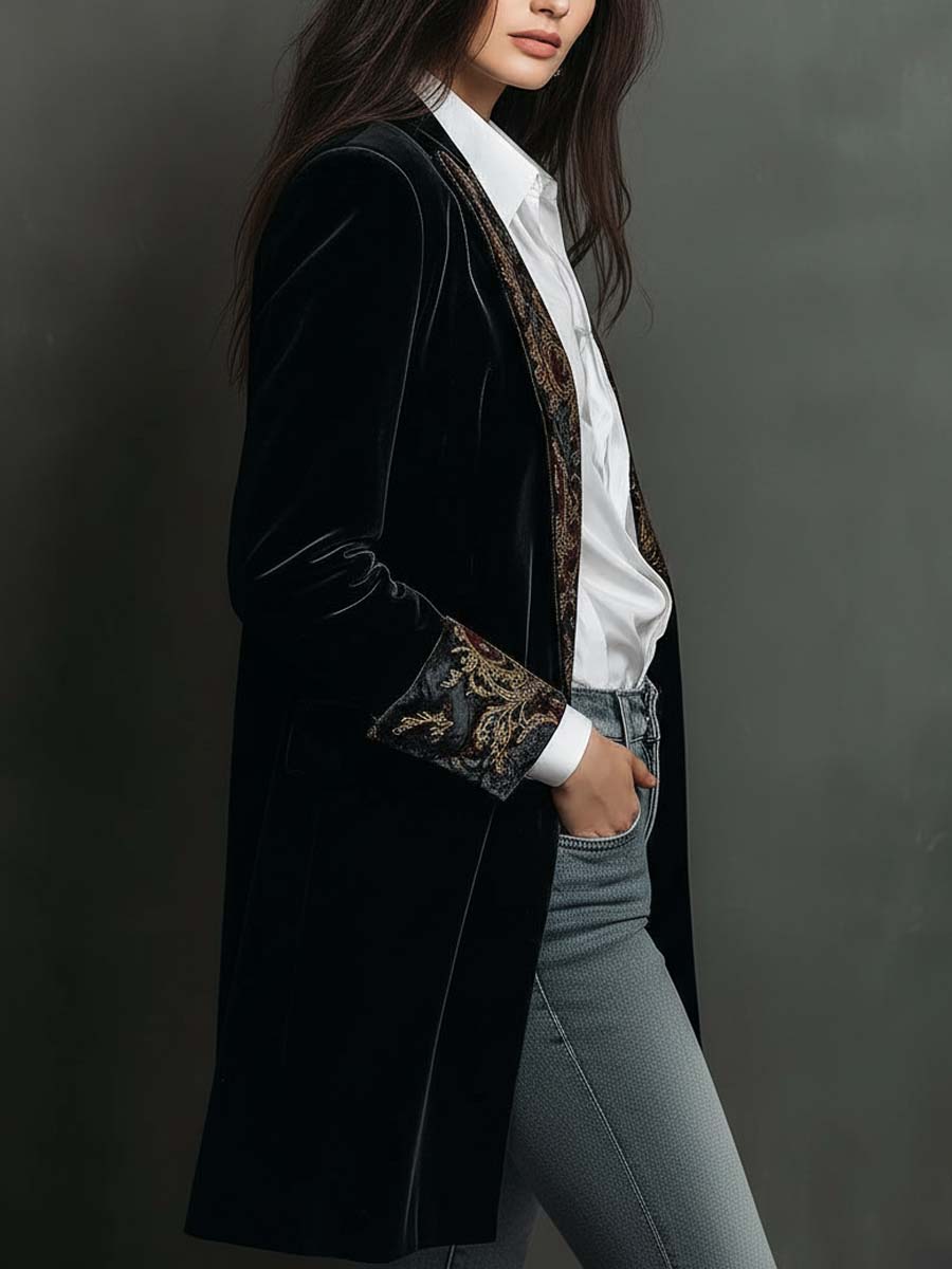 Lucía | Blazer Entallado Barroco Negro