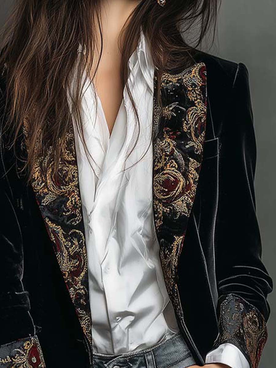 Lucía | Blazer Entallado Barroco Negro