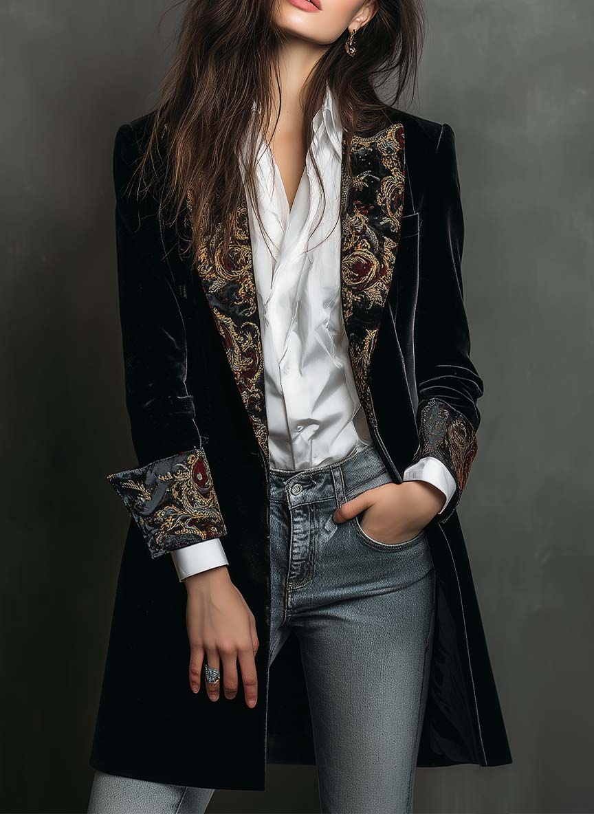 Lucía | Blazer Entallado Barroco Negro