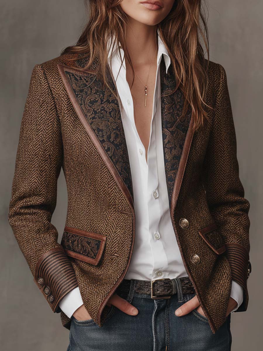 Isabel | Blazer Espiga con Paneles