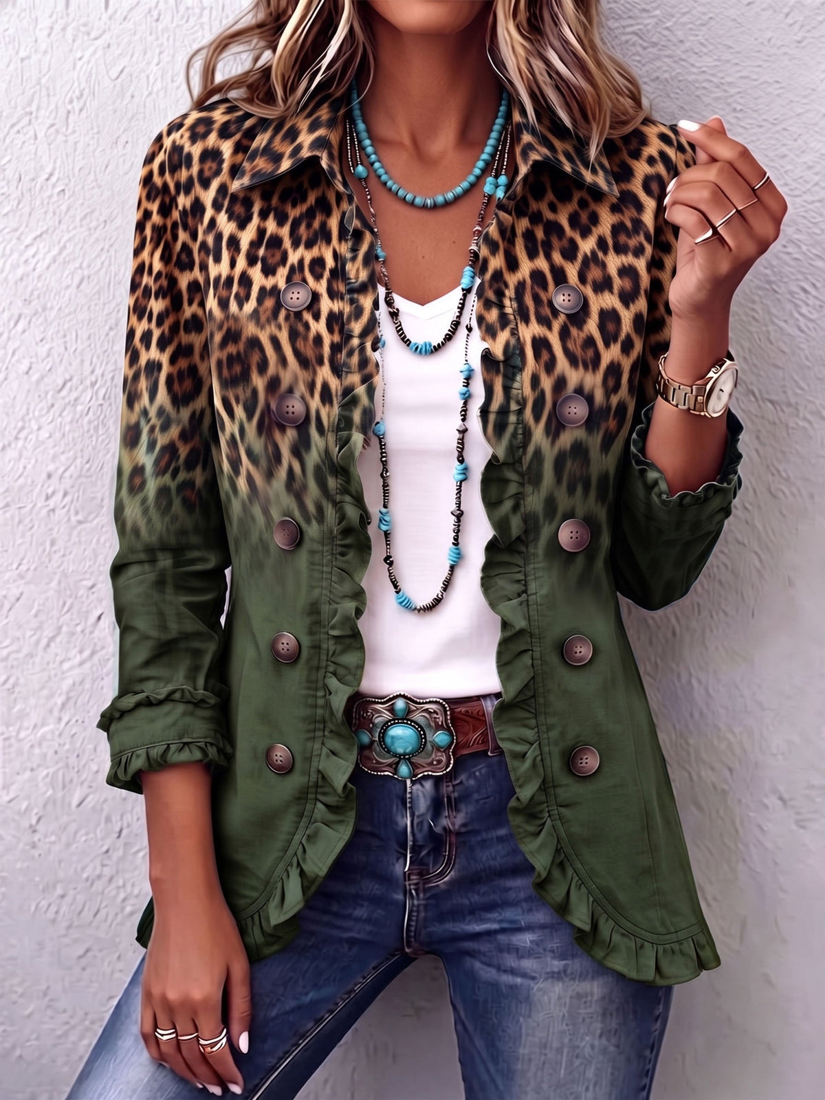 Carmen | Blazer Leopardo con Volantes