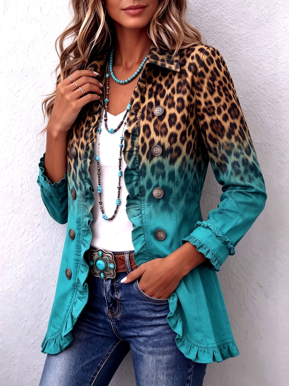 Carmen | Blazer Leopardo con Volantes
