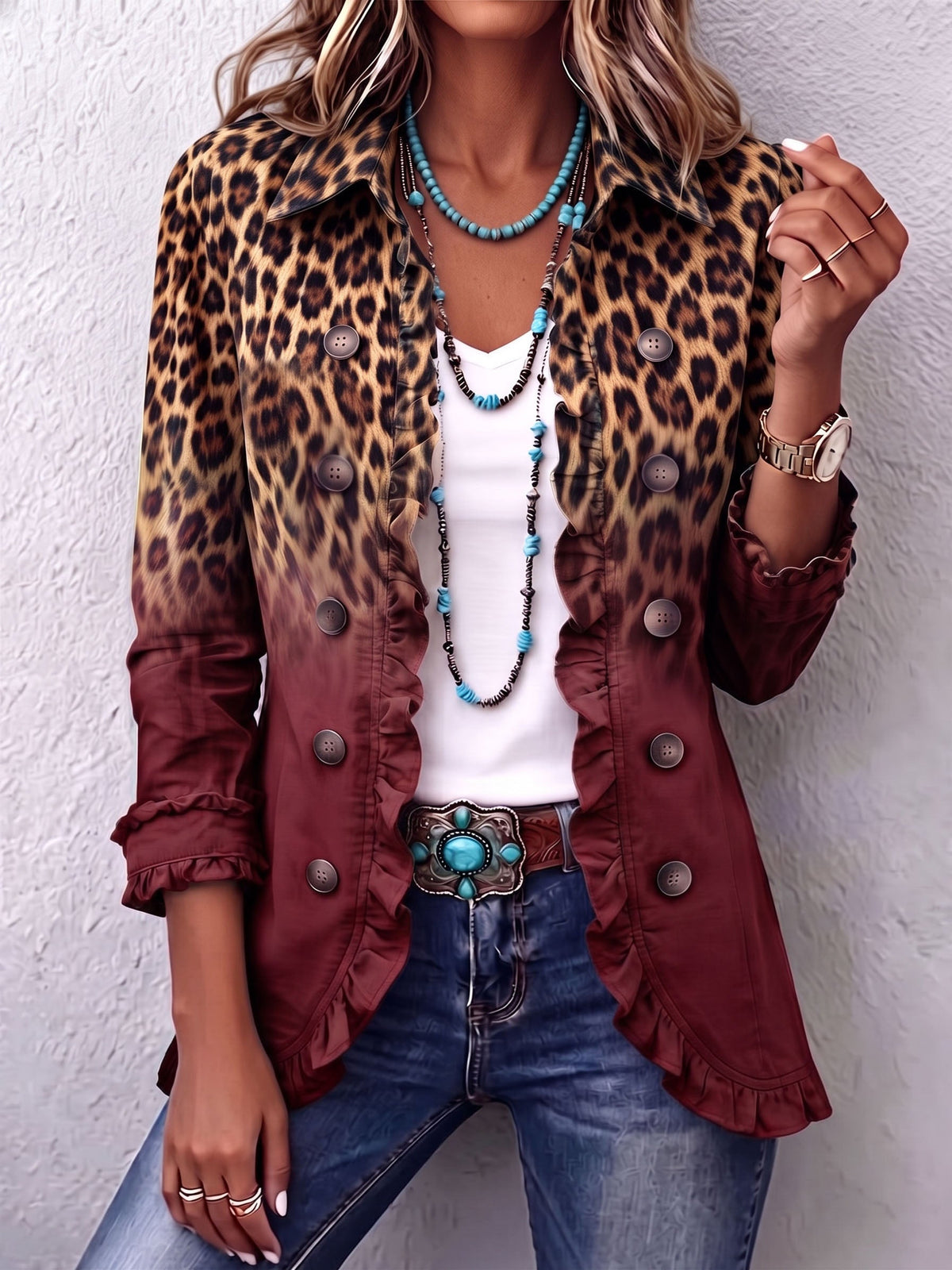 Carmen | Blazer Leopardo con Volantes