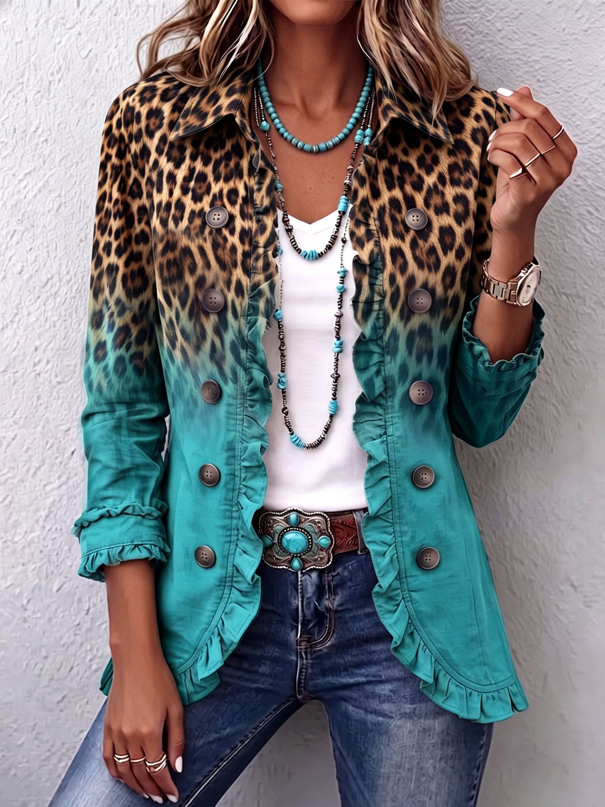 Carmen | Blazer Leopardo con Volantes