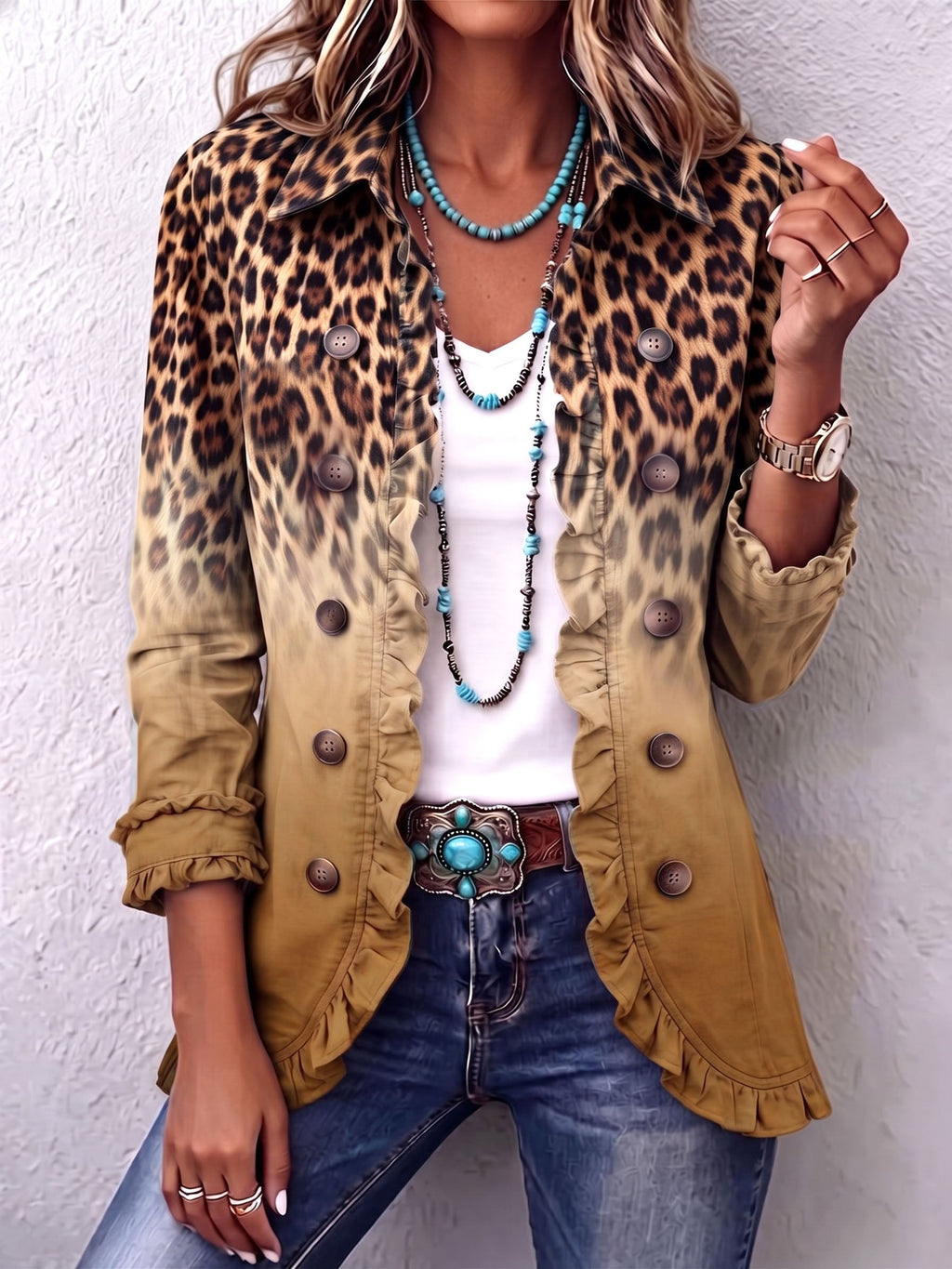 Carmen | Blazer Leopardo con Volantes